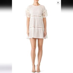 Nha Khanh Adeline White Lace Mini Dress Size L